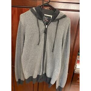 Robert Graham Gray Dante Zip Up Cotton Cashmere Hoodie Size L Excellent Cond